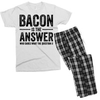 The Answer Is Bacon Funny Bacon Lover Bbq Grilling Vintage T Shirt Men's T-shirt Pajama Set | Artistshot