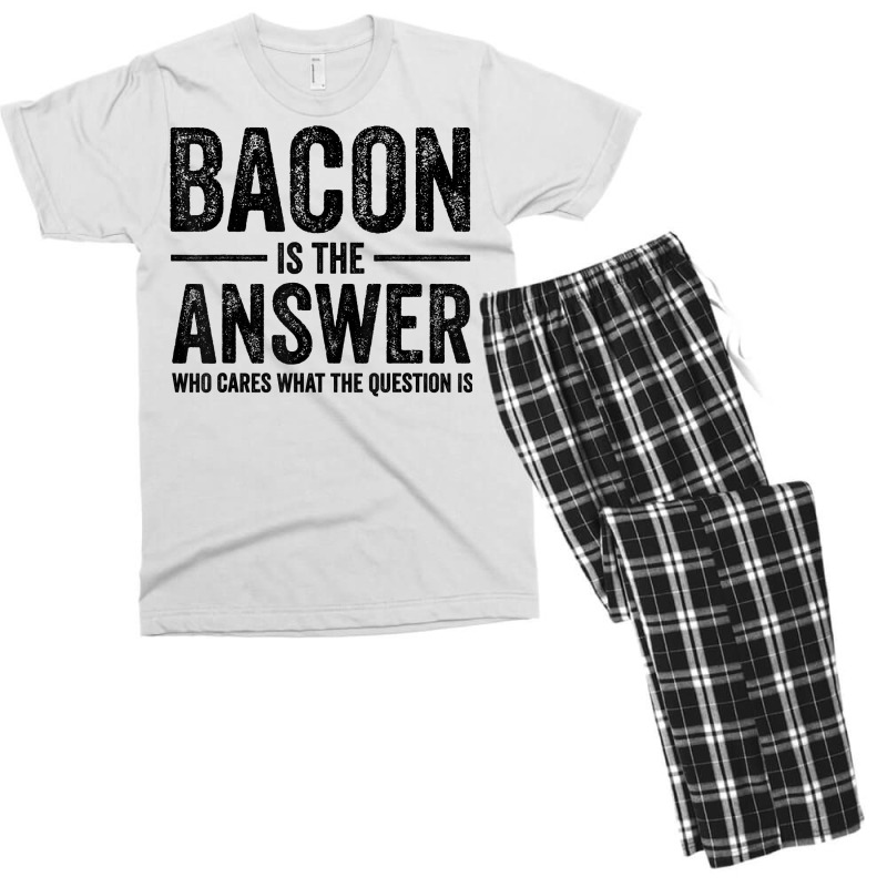 The Answer Is Bacon Funny Bacon Lover Bbq Grilling Vintage T Shirt Men's T-shirt Pajama Set | Artistshot