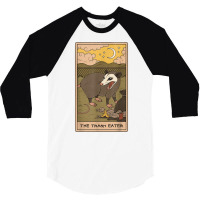 The Trash Eater Tarot Possum Halloween Card T Shirt 3/4 Sleeve Shirt | Artistshot