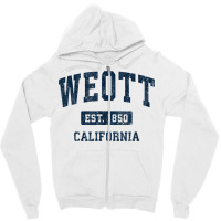 Weott California Ca Vintage Athletic Sports Design T Shirt Zipper Hoodie | Artistshot