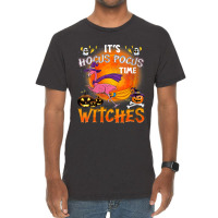 Womens Its Hocus Pocus Time Witches Flamingo Vintage T-shirt | Artistshot