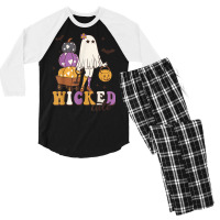 Wicked Cute Spooky Season Halloween Ghost Trick Or Treat T Shirt Men's 3/4 Sleeve Pajama Set | Artistshot