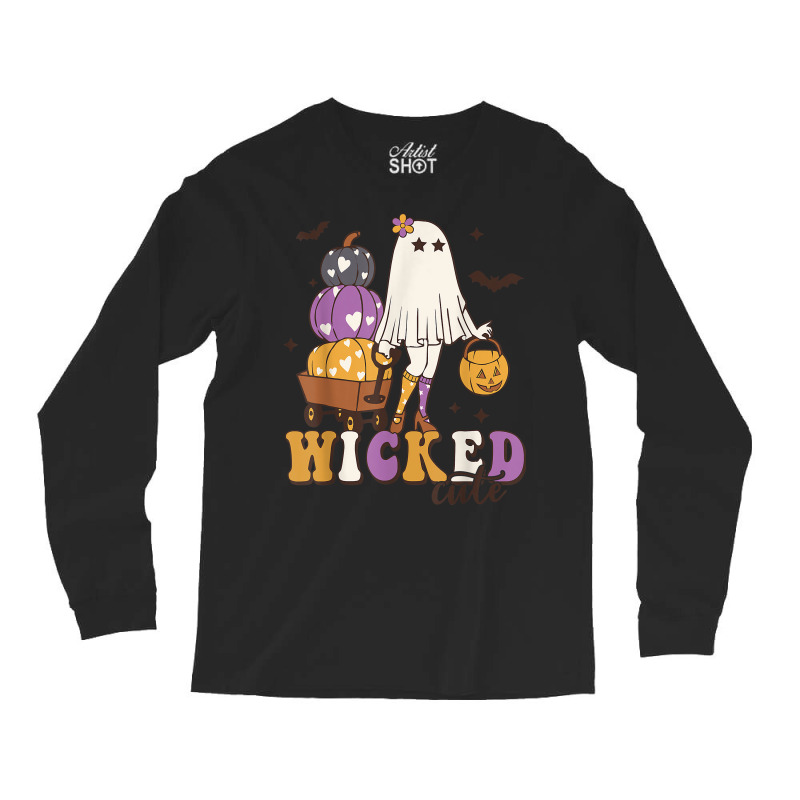 Wicked Cute Spooky Season Halloween Ghost Trick Or Treat T Shirt Long Sleeve Shirts | Artistshot