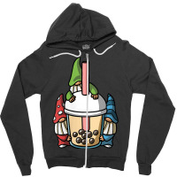 Womens Kawaii Gnomes Boba Milk Tea Bubble Tea Anime Zipper Hoodie | Artistshot