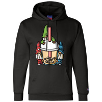 Womens Kawaii Gnomes Boba Milk Tea Bubble Tea Anime Champion Hoodie | Artistshot