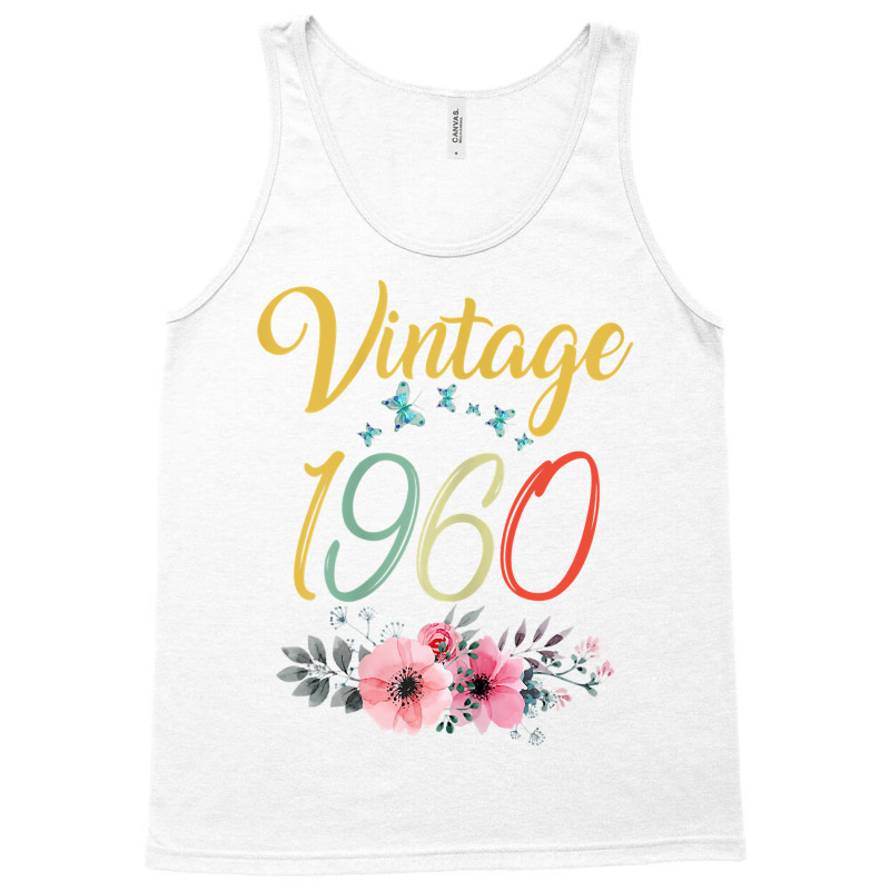 Womens Vintage 1960 Sunflower 63rd Birthday Awesome Since 1960 T Shirt Tank Top | Artistshot