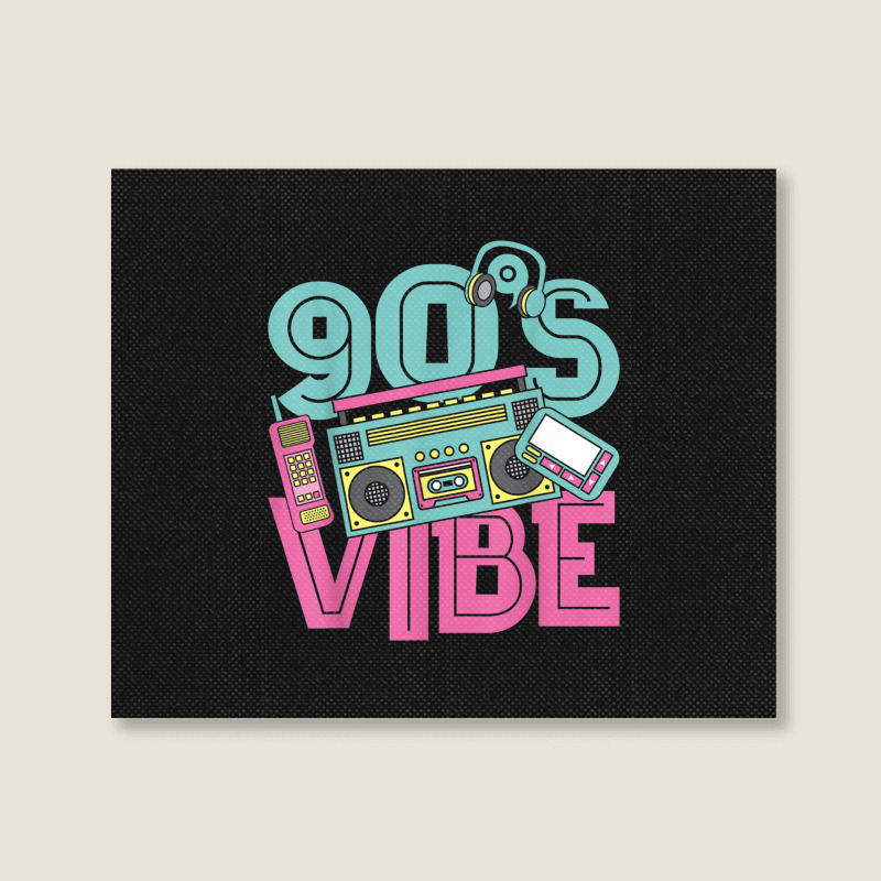 90s Vibe Vintage 1990s Music 90s Costume Party Nineties Characters Car Landscape Canvas Print | Artistshot