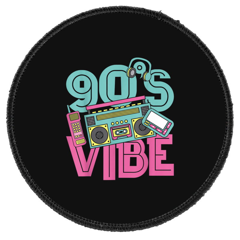 90s Vibe Vintage 1990s Music 90s Costume Party Nineties Characters Car Round Patch | Artistshot