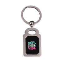 90s Vibe Vintage 1990s Music 90s Costume Party Nineties Characters Car Silver Rectangle Keychain | Artistshot