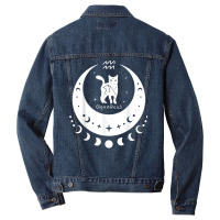 Zodiac Aquarius Horoscope Astrology Cat Crescent Moon T Shirt Men Denim Jacket | Artistshot