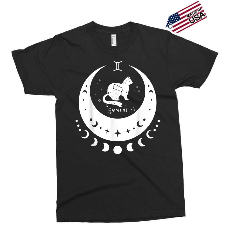 Zodiac Gemini Horoscope Astrology Sign Cat Crescent Moon T Shirt Exclusive T-shirt | Artistshot