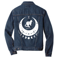 Zodiac Gemini Horoscope Astrology Sign Cat Crescent Moon T Shirt Men Denim Jacket | Artistshot