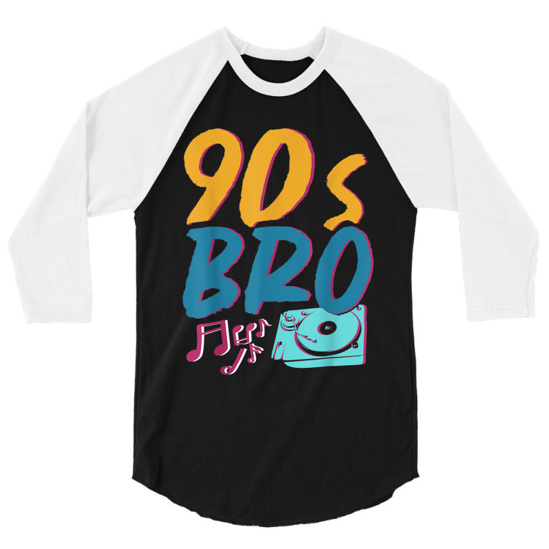 90s Vinyl 1990s Bro Costume Party Music Generation Nineties Video Game 3/4 Sleeve Shirt | Artistshot