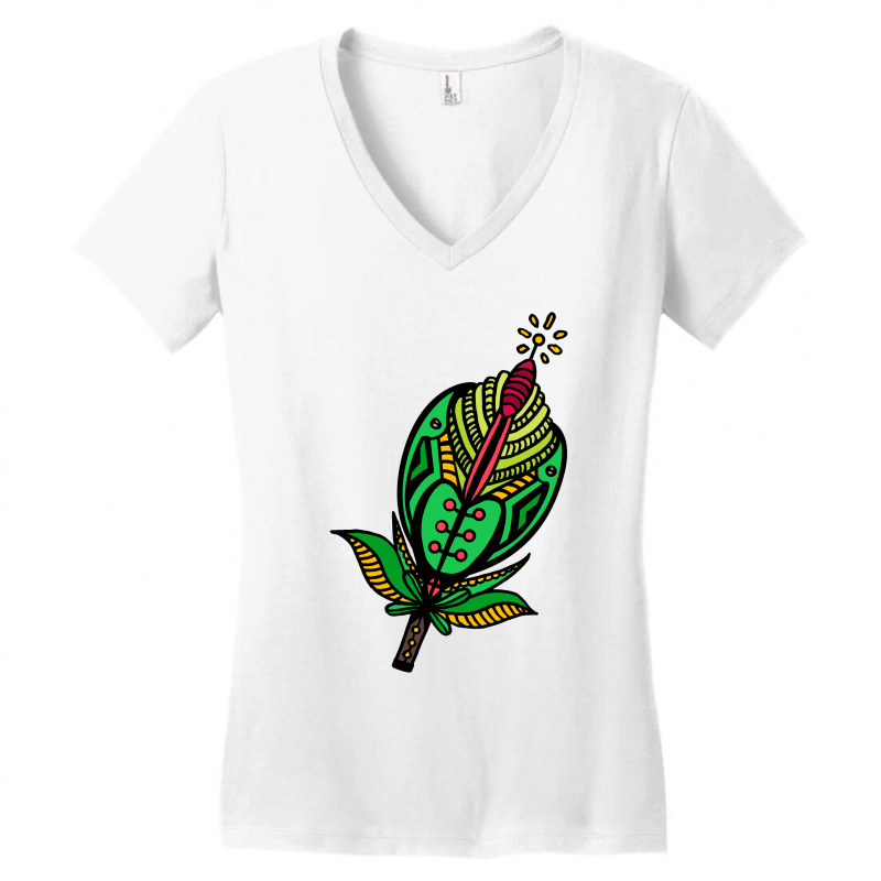 Aesthetic Green Flower Women's V-neck T-shirt | Artistshot