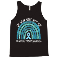 We Wear Light Blue For Pitt Hopkins Syndrome Rainbow T Shirt Tank Top | Artistshot