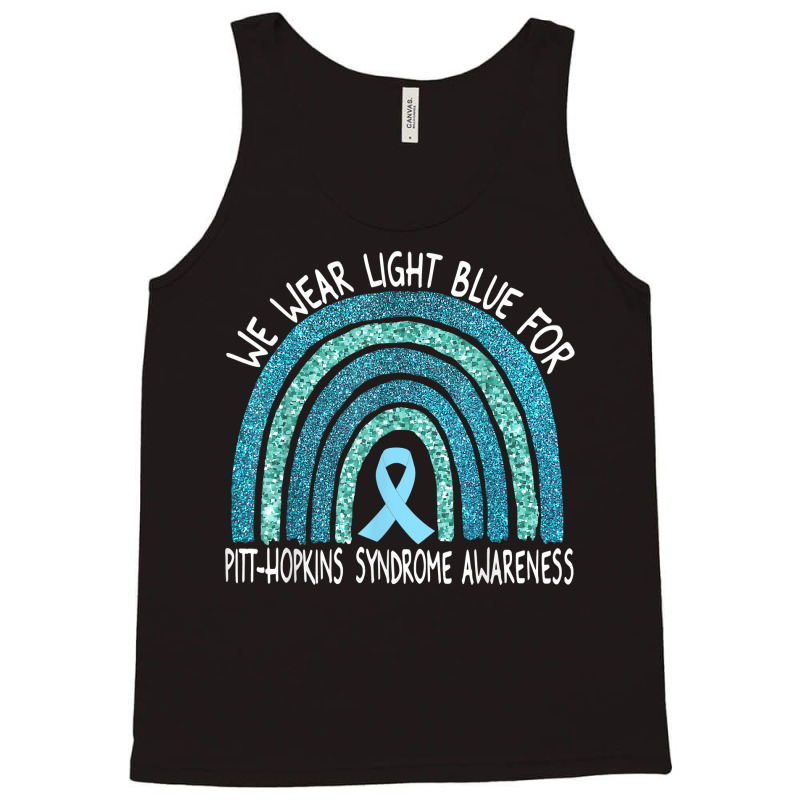 We Wear Light Blue For Pitt Hopkins Syndrome Rainbow T Shirt Tank Top | Artistshot