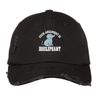 Your Argument Is Irrelephant Funny Elephant Vintage Cap | Artistshot