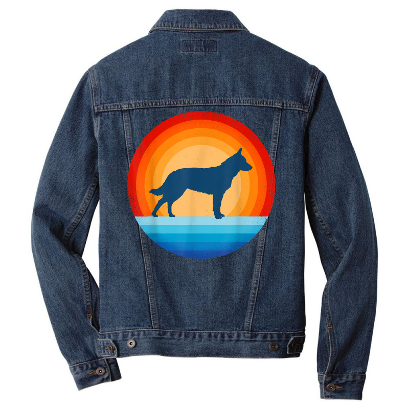 Blue Heeler Australian Cattle Dog Retro Vintage 70s Sunset T Shirt Men Denim Jacket by densonozmastonmq | Artistshot