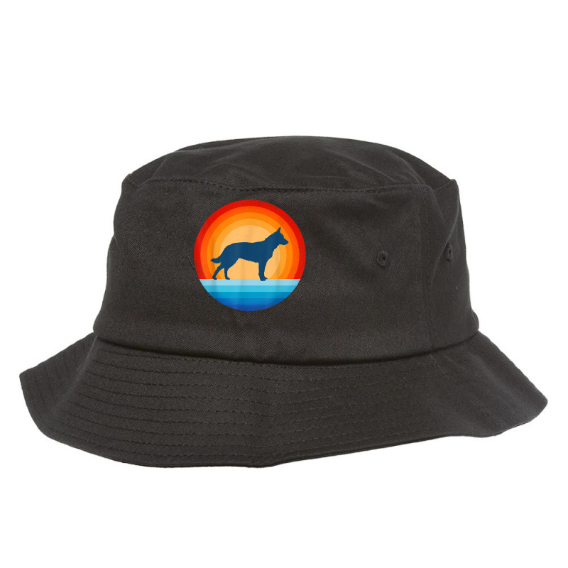 Blue Heeler Australian Cattle Dog Retro Vintage 70s Sunset T Shirt Bucket Hat by densonozmastonmq | Artistshot