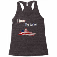 Military Support Us Flag Naval I Love My Sailor Tank Top Racerback Tank | Artistshot