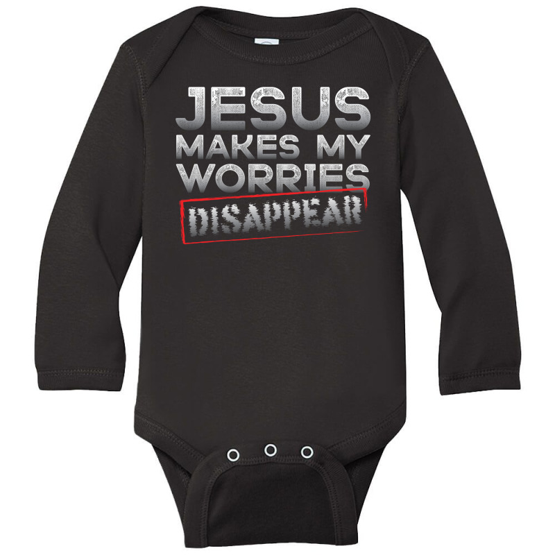 Jesus Makes My Worries Long Sleeve Baby Bodysuit | Artistshot