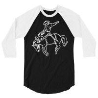 Vintage Rodeo Shirt Bucking Bronco Horse Riding Cowboy T Shirt 3/4 Sleeve Shirt | Artistshot