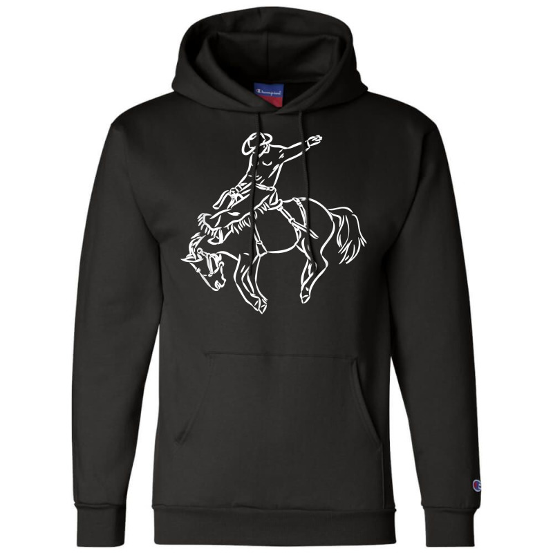 Vintage Rodeo Shirt Bucking Bronco Horse Riding Cowboy T Shirt Champion Hoodie by susanzqbraigu | Artistshot