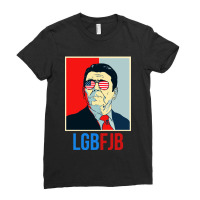 Lgbfjb  Us Flag Sunglasses Ladies Fitted T-shirt | Artistshot