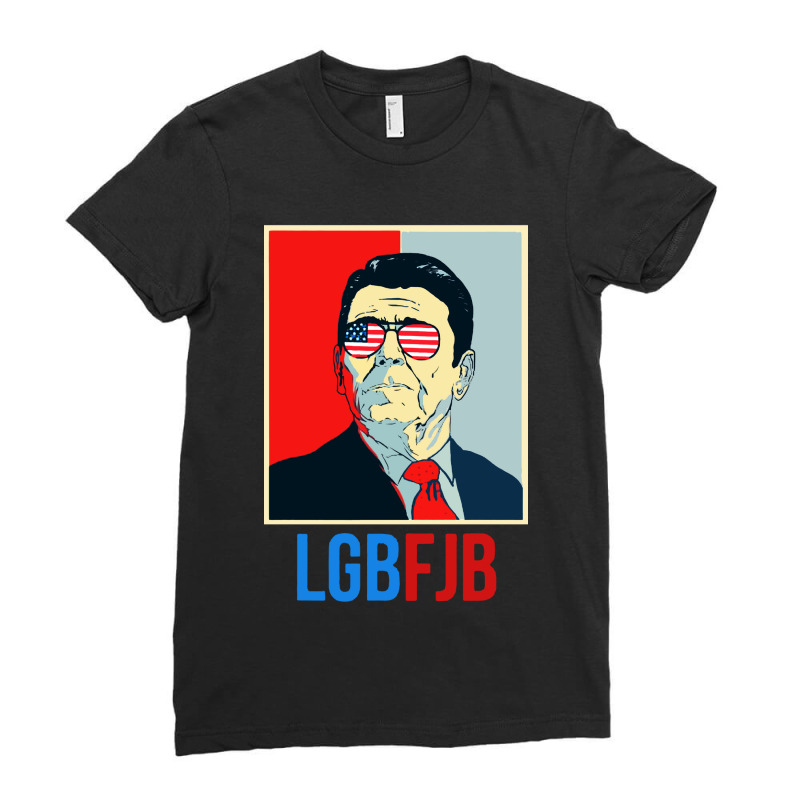 Lgbfjb  Us Flag Sunglasses Ladies Fitted T-shirt | Artistshot