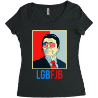 Lgbfjb  Us Flag Sunglasses Women's Triblend Scoop T-shirt | Artistshot