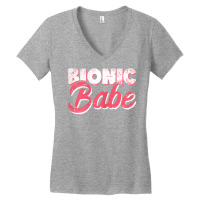 Womens Bionic Babe Knee Hip Replacement Surgery Funny Bionic Babe T Sh Women's V-neck T-shirt | Artistshot