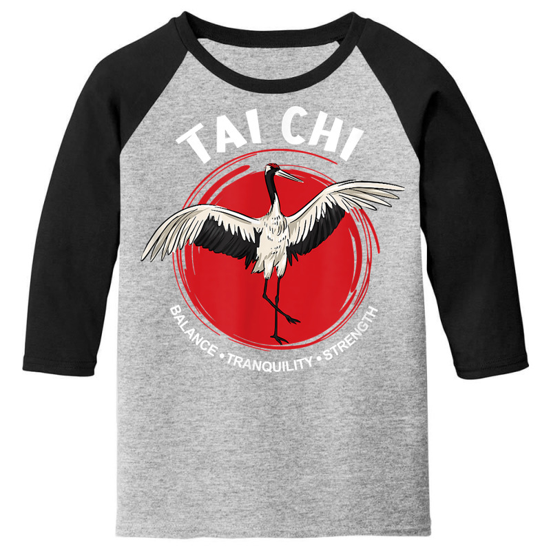 Tai Chi Crane Balance Tranquility Strength   Qigong Tai Chi T Shirt Youth 3/4 Sleeve by butacnlzaidelpz | Artistshot