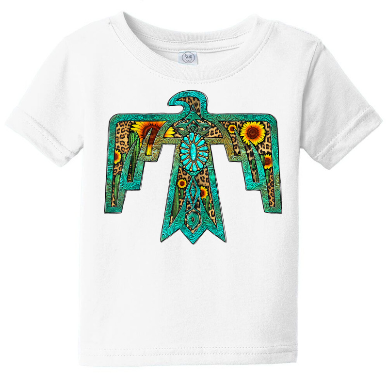 Western Sunflower Turquoise Native American Thunderbird Girl T Shirt Baby Tee | Artistshot