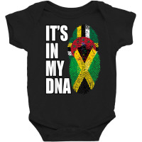 Dominica And Jamaican Mix Dna Flag Heritage T Shirt Baby Bodysuit | Artistshot