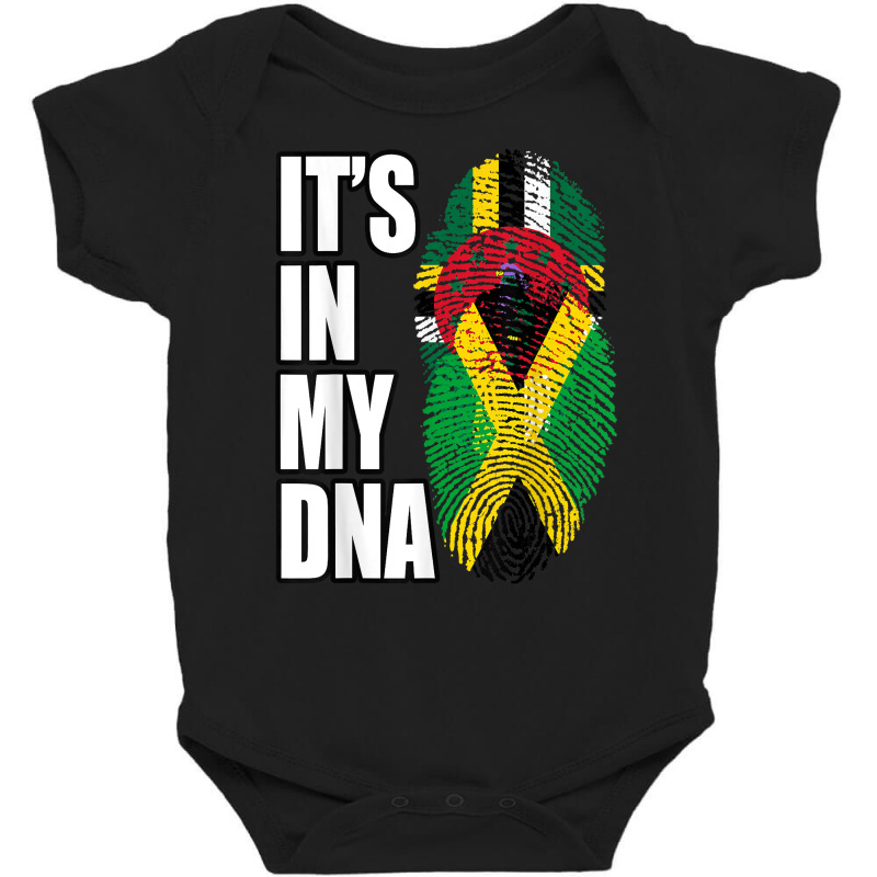 Dominica And Jamaican Mix Dna Flag Heritage T Shirt Baby Bodysuit by caulkyuladdenrxi | Artistshot