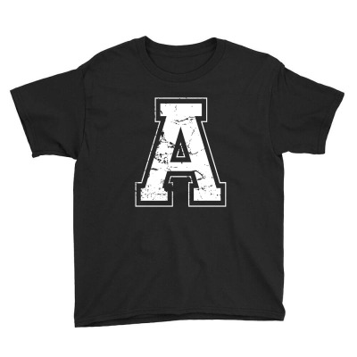Initial Letter A White Jersey Sports Athletic Player  Jersey Letter A Youth Tee Designed By Jamulangsing