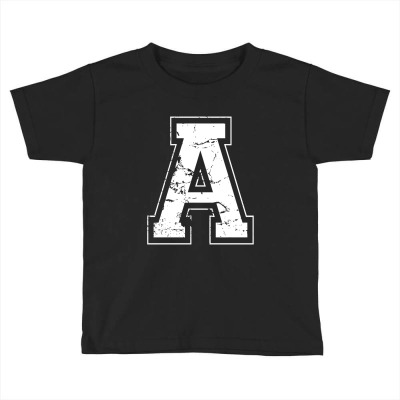 Initial Letter A White Jersey Sports Athletic Player  Jersey Letter A Toddler T-shirt Designed By Jamulangsing