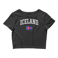 Vintage Flag Of Iceland Love Your Country T Shirt Crop Top | Artistshot