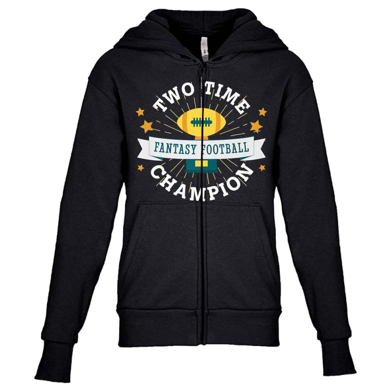 Two Time Champion Fantasy Football Premium T Shirt Youth Zipper Hoodie by zagelmaglime | Artistshot