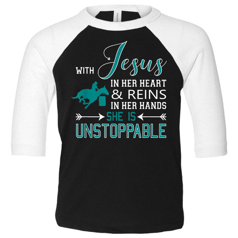 With Jesus In Her Heart & Reins In Her Hands, She Is T Shirt Toddler 3/4 Sleeve Tee | Artistshot