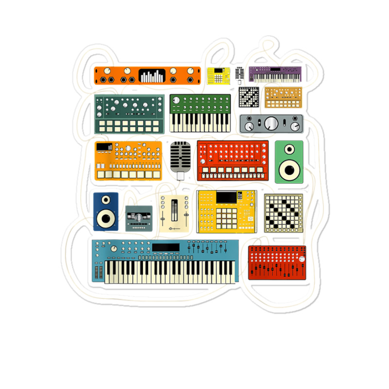 Synthesizer And Drum Machine For Electronic Musician T Shirt Sticker | Artistshot