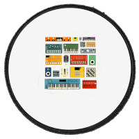 Synthesizer And Drum Machine For Electronic Musician T Shirt Round Patch | Artistshot