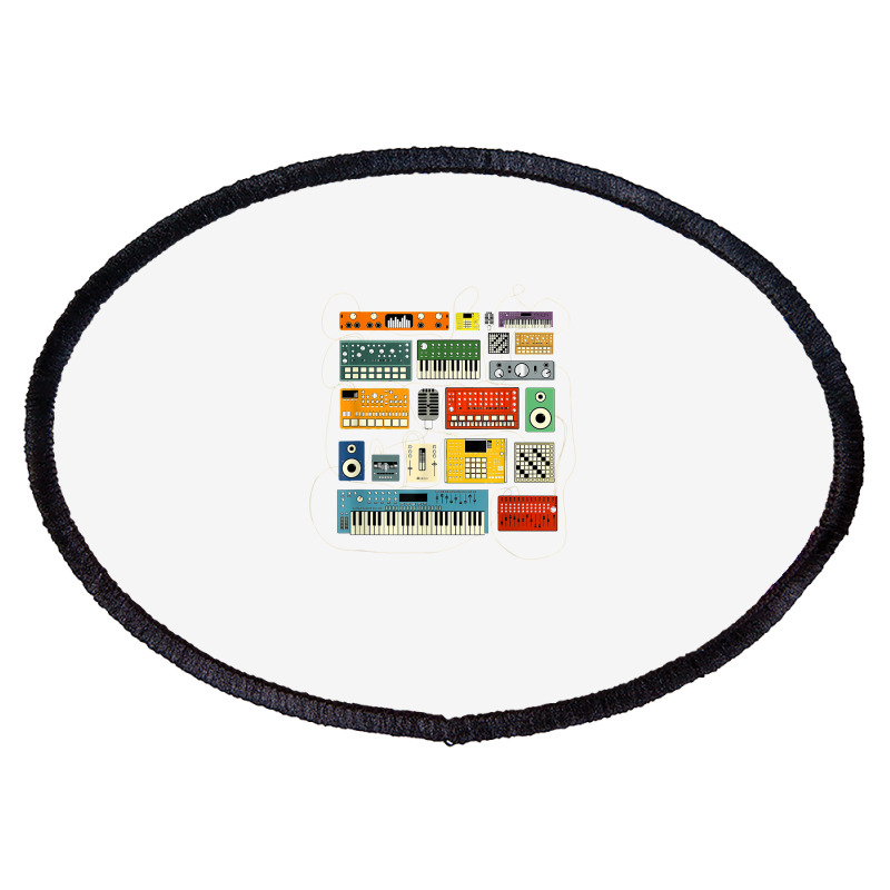 Synthesizer And Drum Machine For Electronic Musician T Shirt Oval Patch | Artistshot