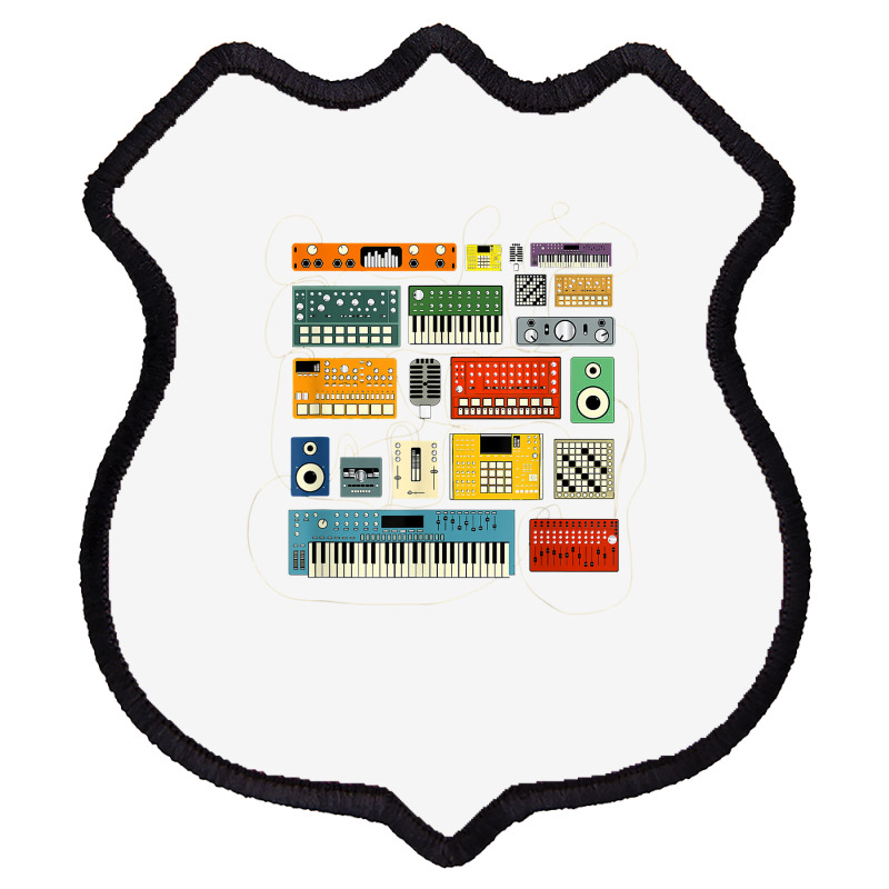 Synthesizer And Drum Machine For Electronic Musician T Shirt Shield Patch | Artistshot