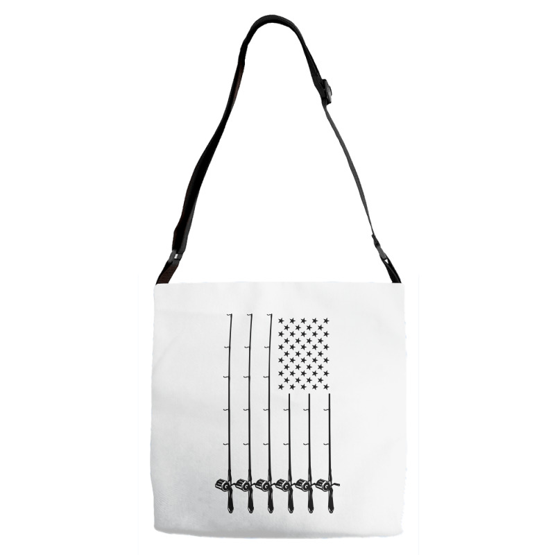 American Flag Fishing Sticker Adjustable Strap Totes | Artistshot