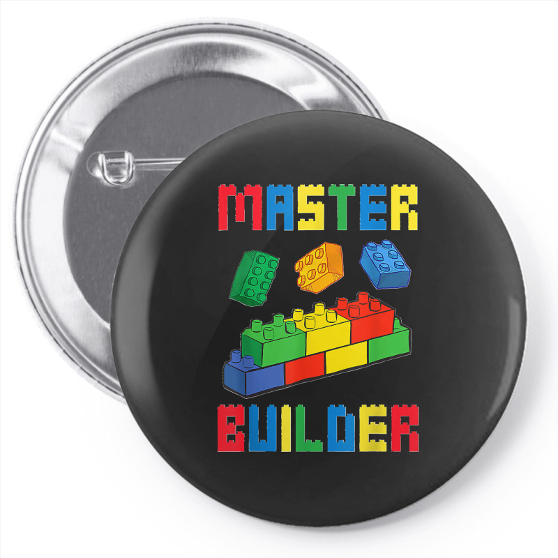 Brick Builder Funny Blocks Building Master Builder Toys Kids Pin-back Button | Artistshot