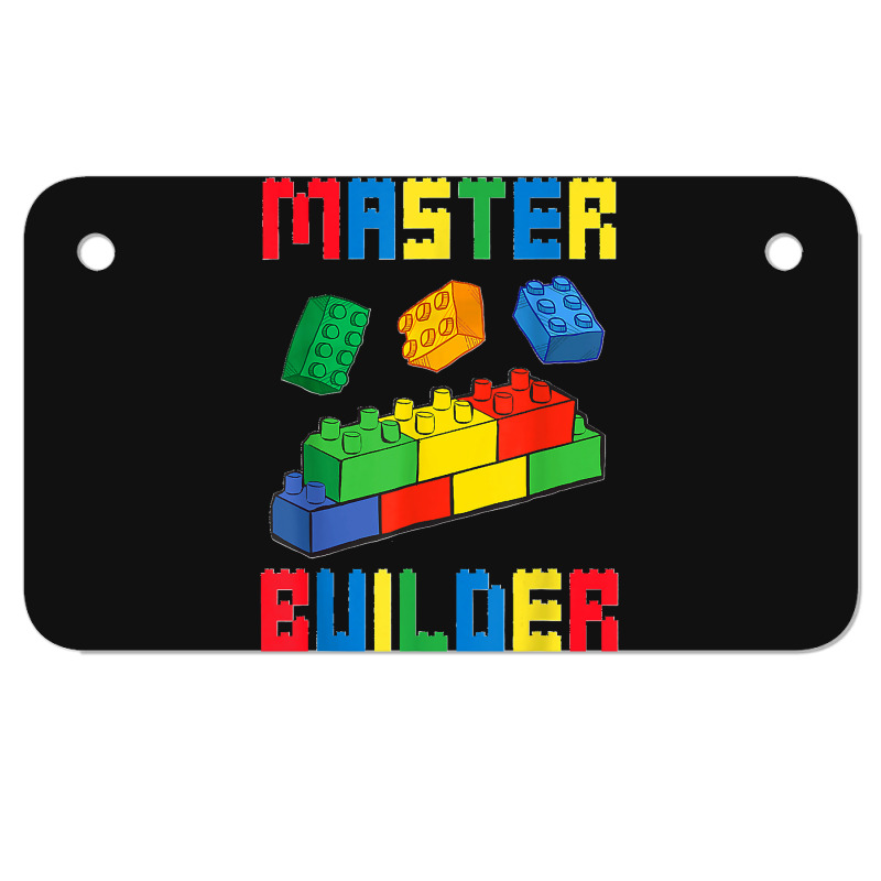 Brick Builder Funny Blocks Building Master Builder Toys Kids Motorcycle License Plate | Artistshot