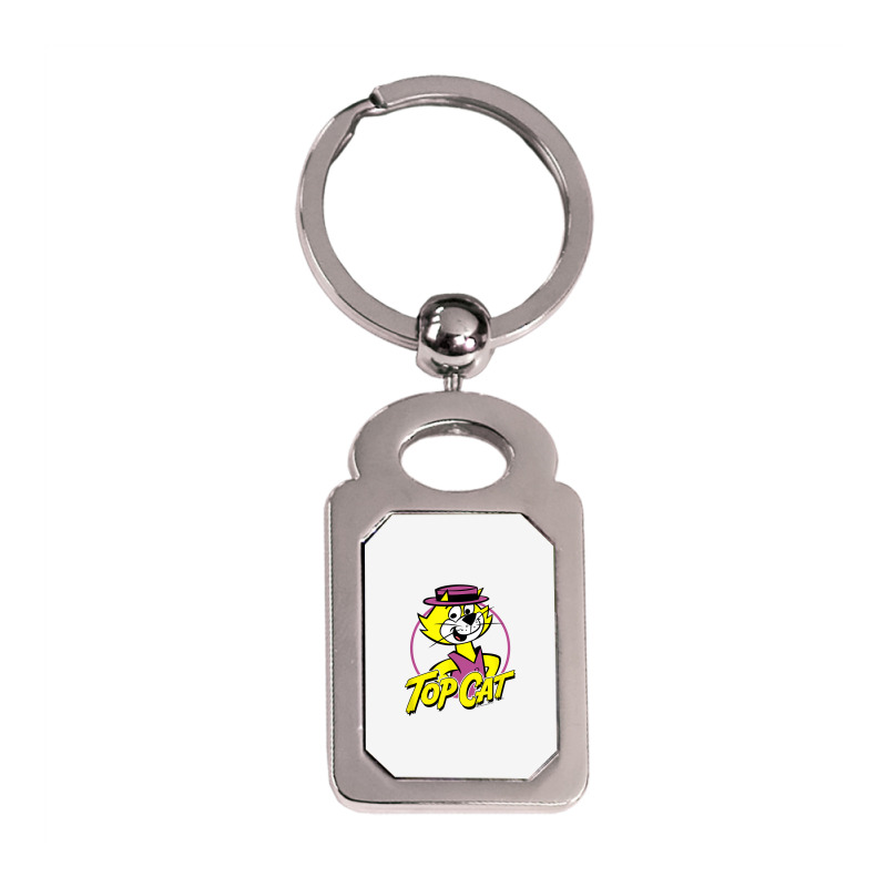 Top Cat Top Circle T Shirt Silver Rectangle Keychain | Artistshot