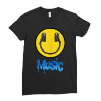 Music I Love The 90's Dj Headphones Smile Face Headset Raver Funny Men Ladies Fitted T-shirt | Artistshot