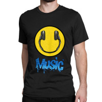 Music I Love The 90's Dj Headphones Smile Face Headset Raver Funny Men Classic T-shirt | Artistshot